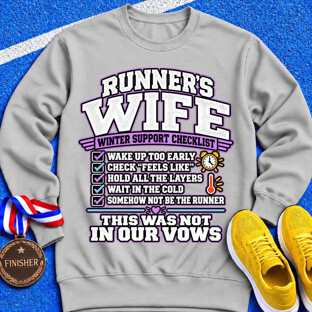 Runner’s Wife Winter Support Checklist Sweatshirt