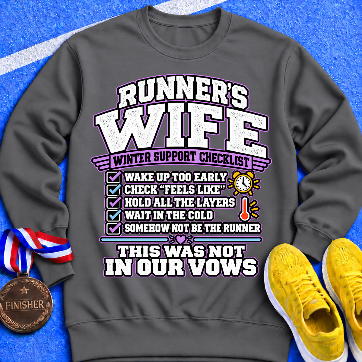 Runner’s Wife Winter Support Checklist Sweatshirt