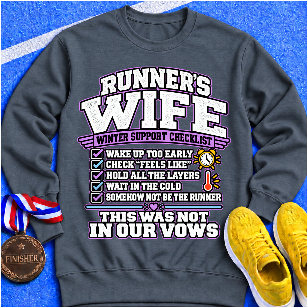 Runner’s Wife Winter Support Checklist Sweatshirt