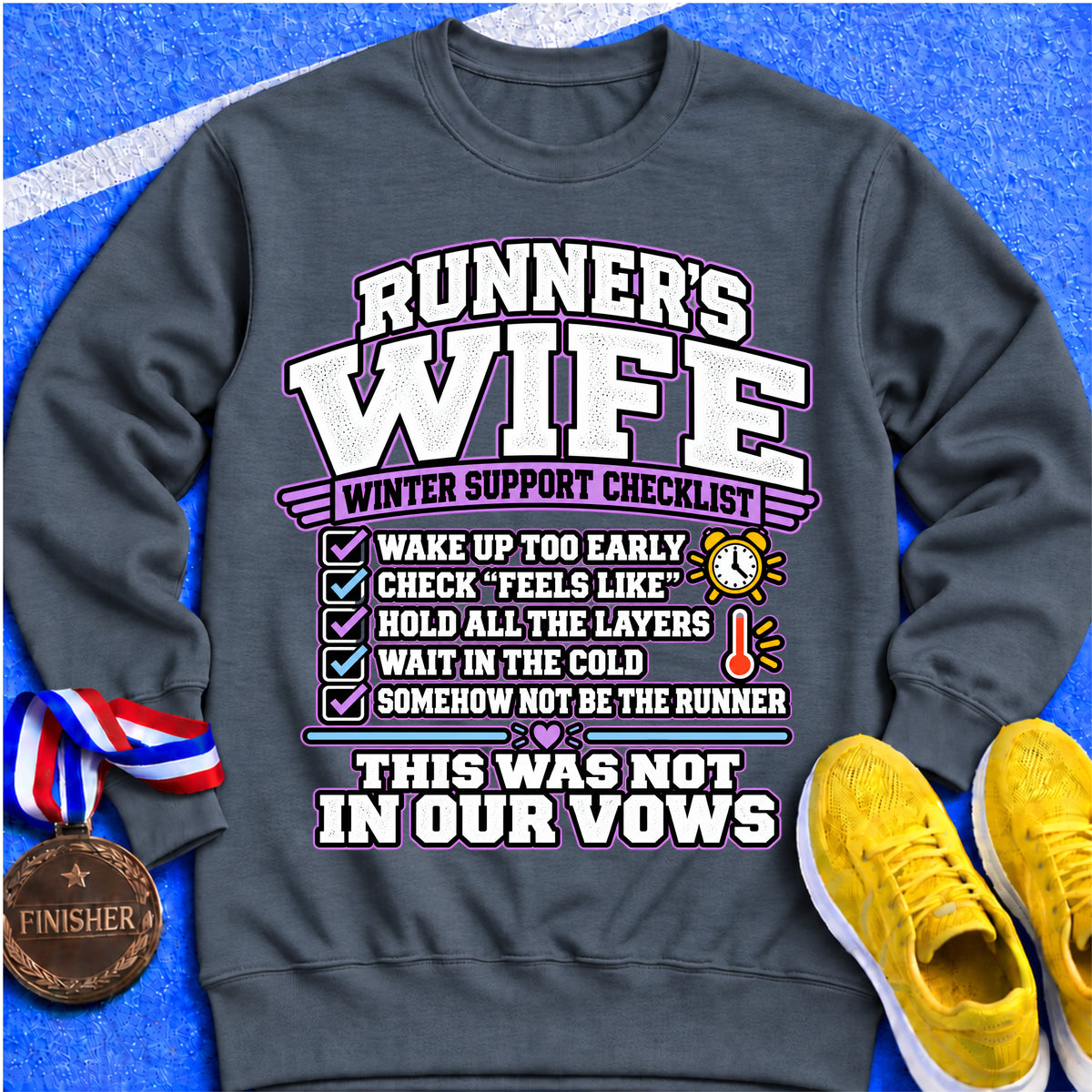 Runner’s Wife Winter Support Checklist Sweatshirt