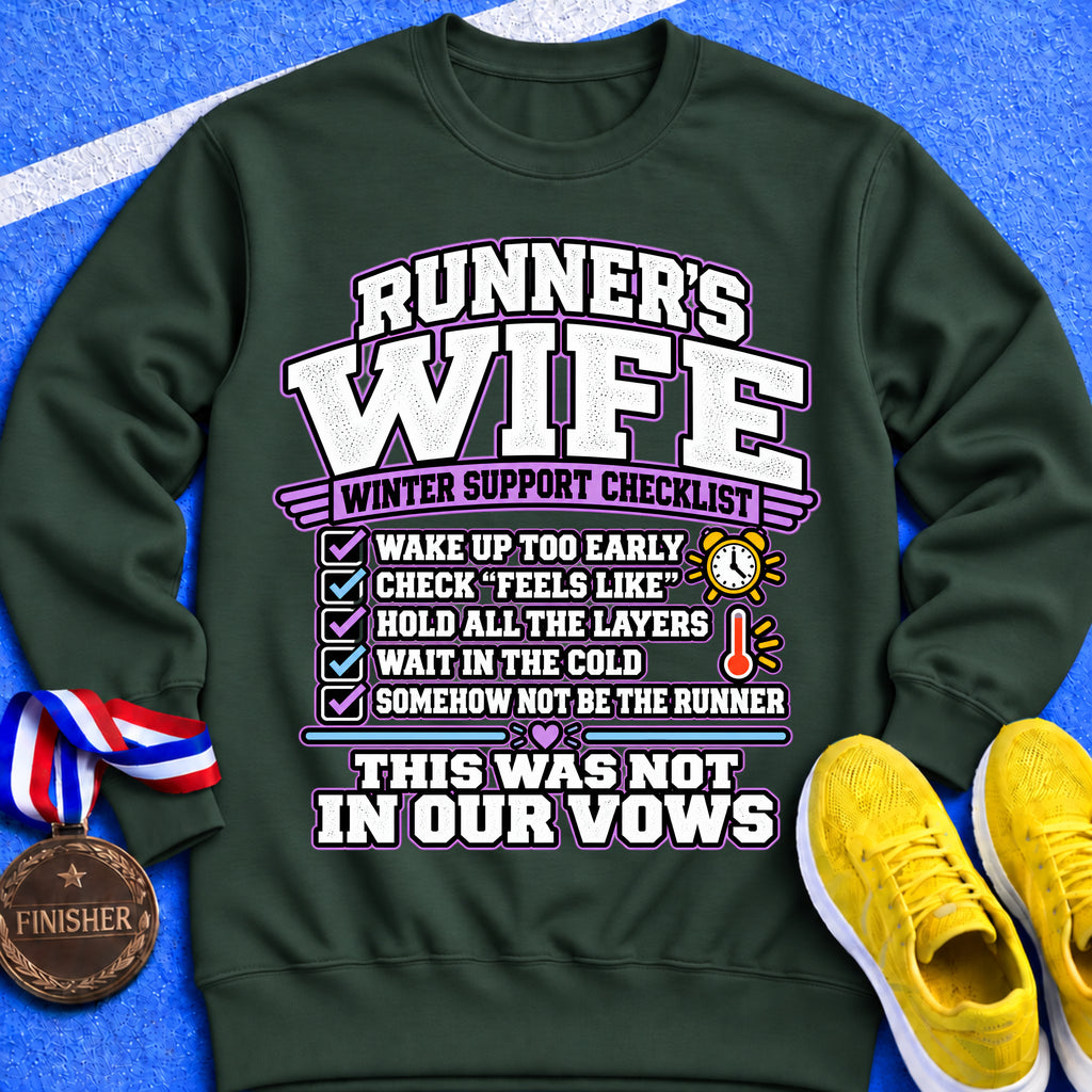 Runner’s Wife Winter Support Checklist Sweatshirt