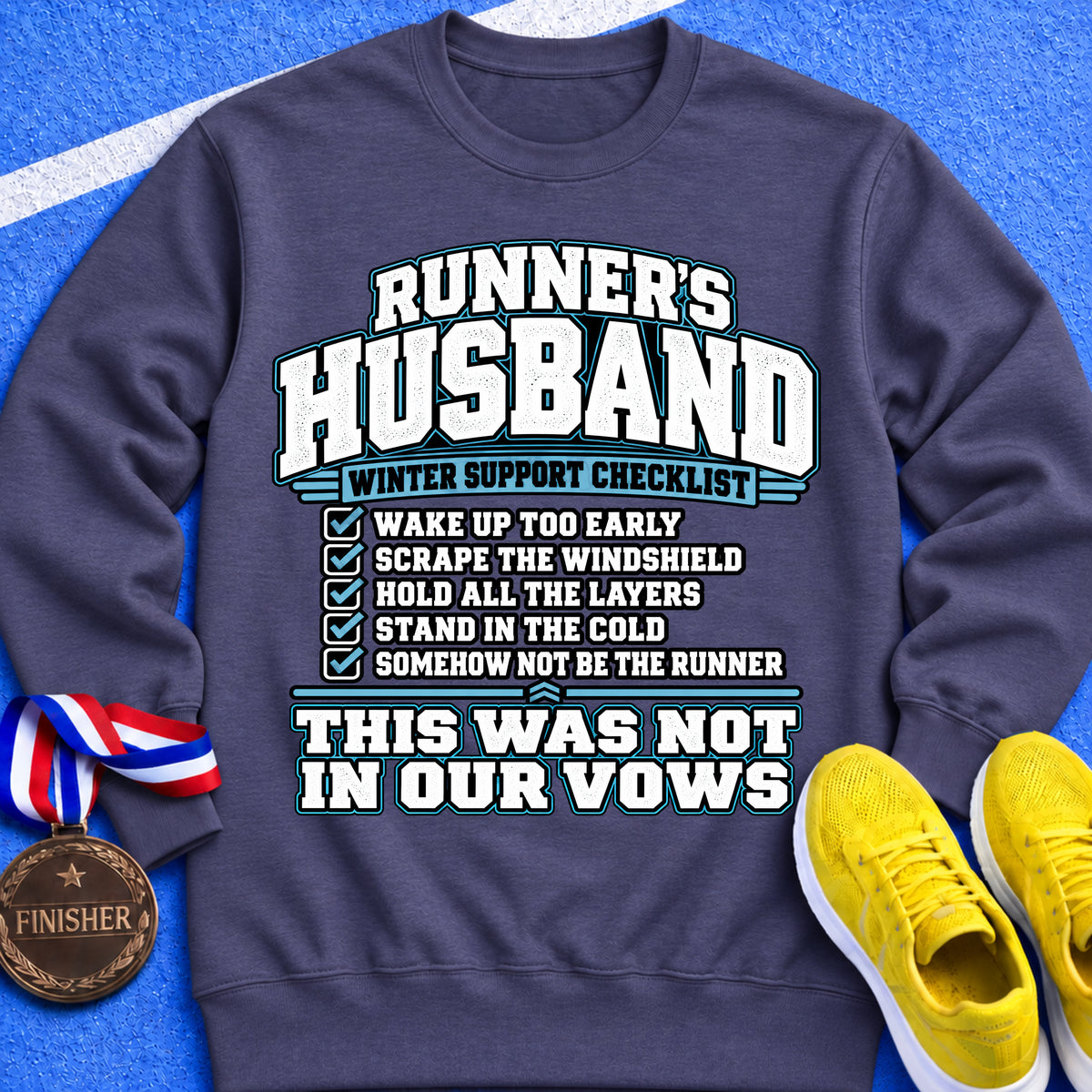 Runner’s Husband Winter Support Checklist Sweatshirt