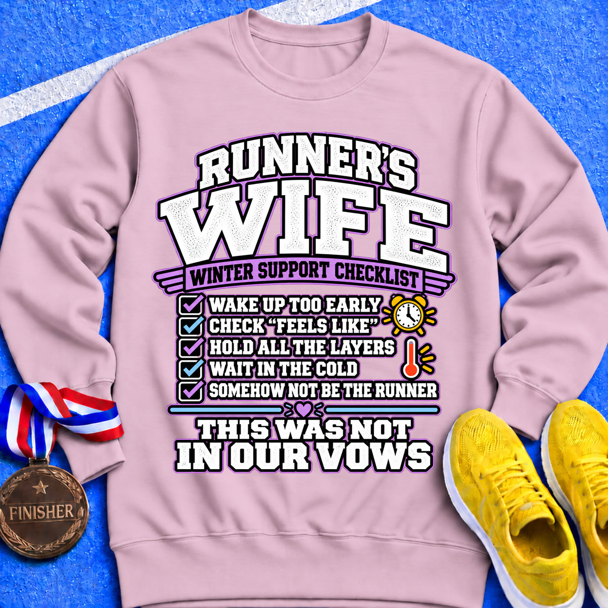 Runner’s Wife Winter Support Checklist Sweatshirt