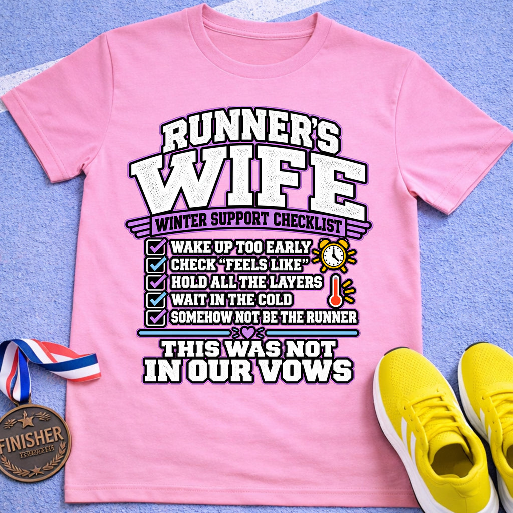Runner's Wife Winter Support Checklist T-Shirt