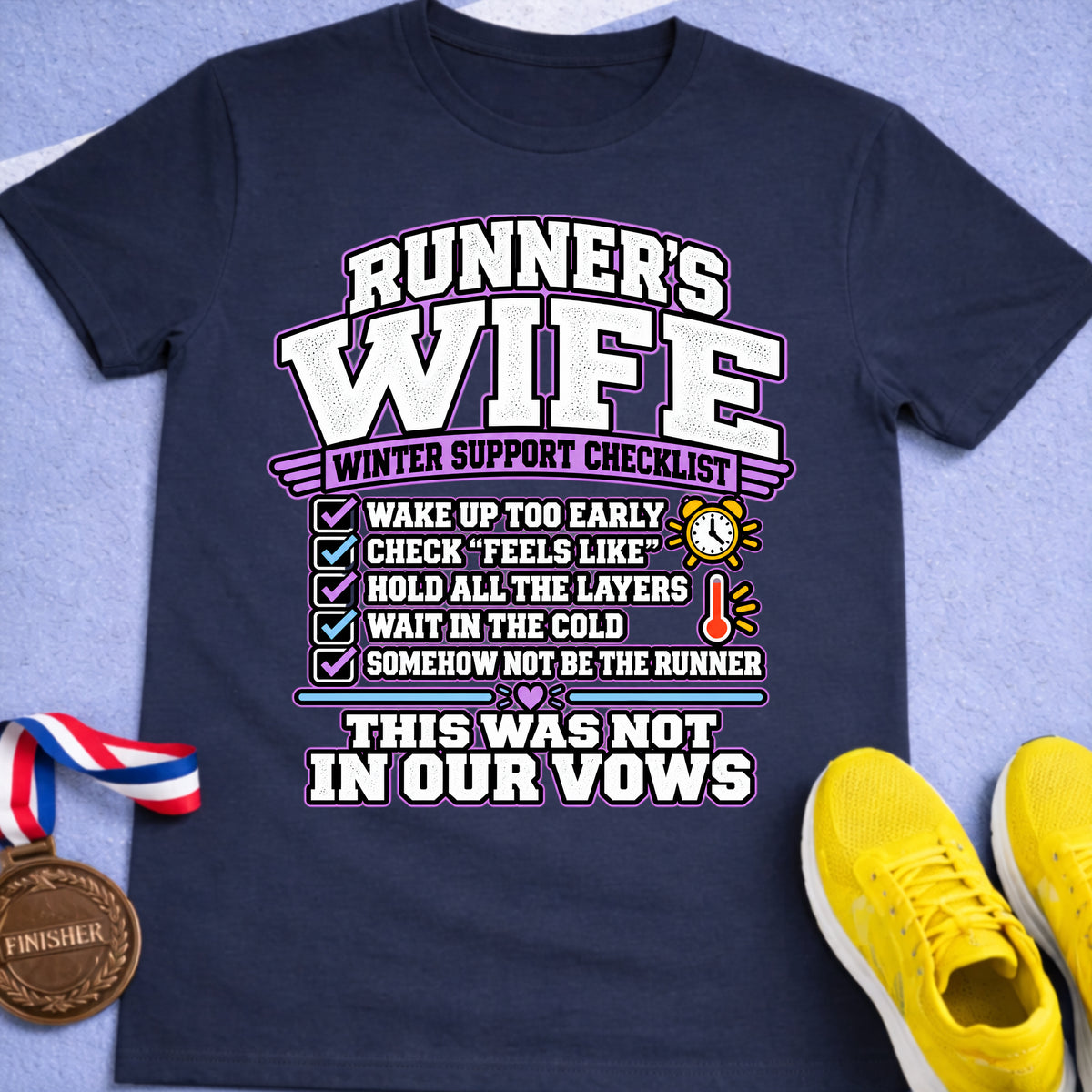Runner's Wife Winter Support Checklist T-Shirt