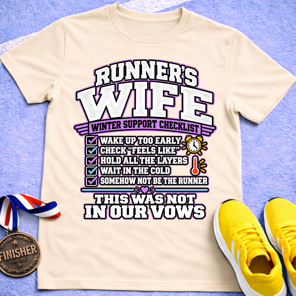 Runner's Wife Winter Support Checklist T-Shirt