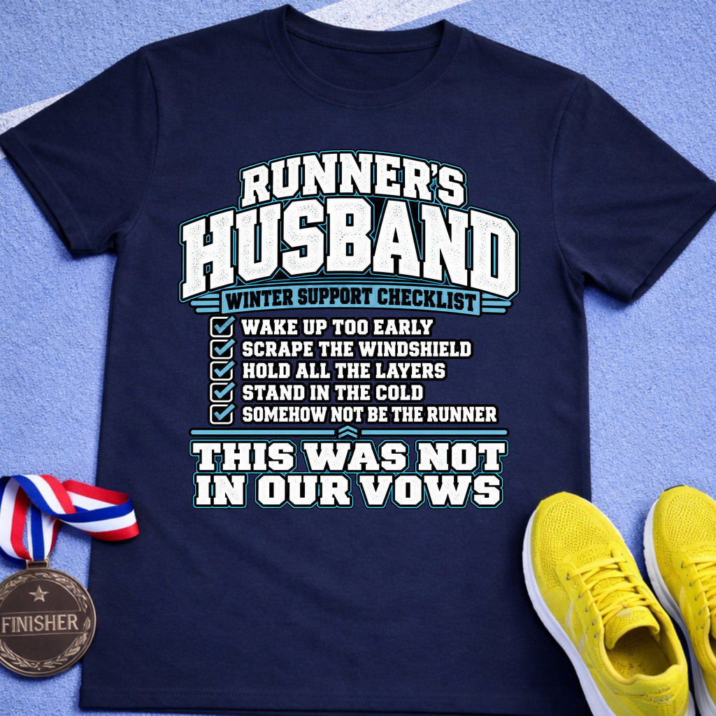Runner's Husband Winter Support Checklist T-Shirt