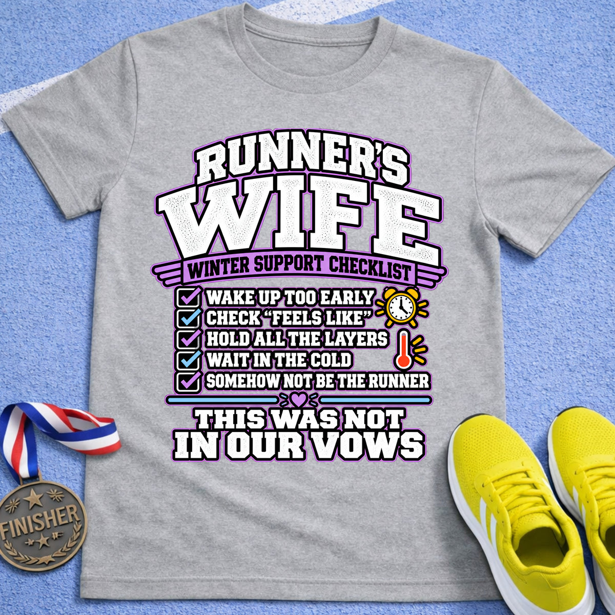 Runner's Wife Winter Support Checklist T-Shirt