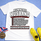 Runner's Husband Winter Race Day Checklist T-Shirt