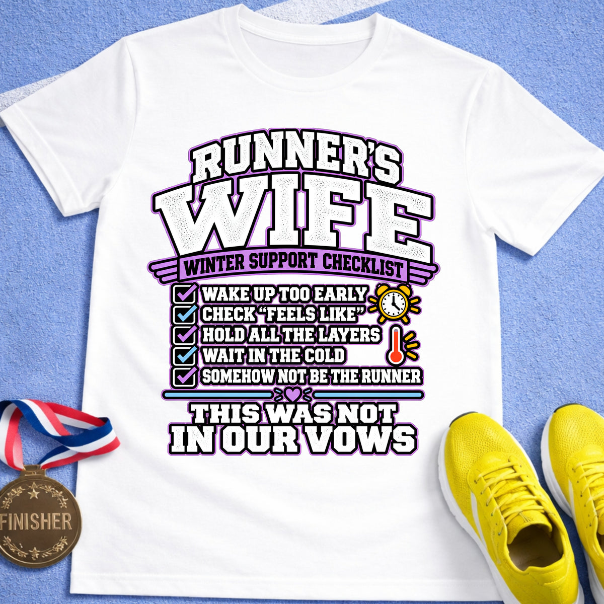 Runner's Wife Winter Support Checklist T-Shirt