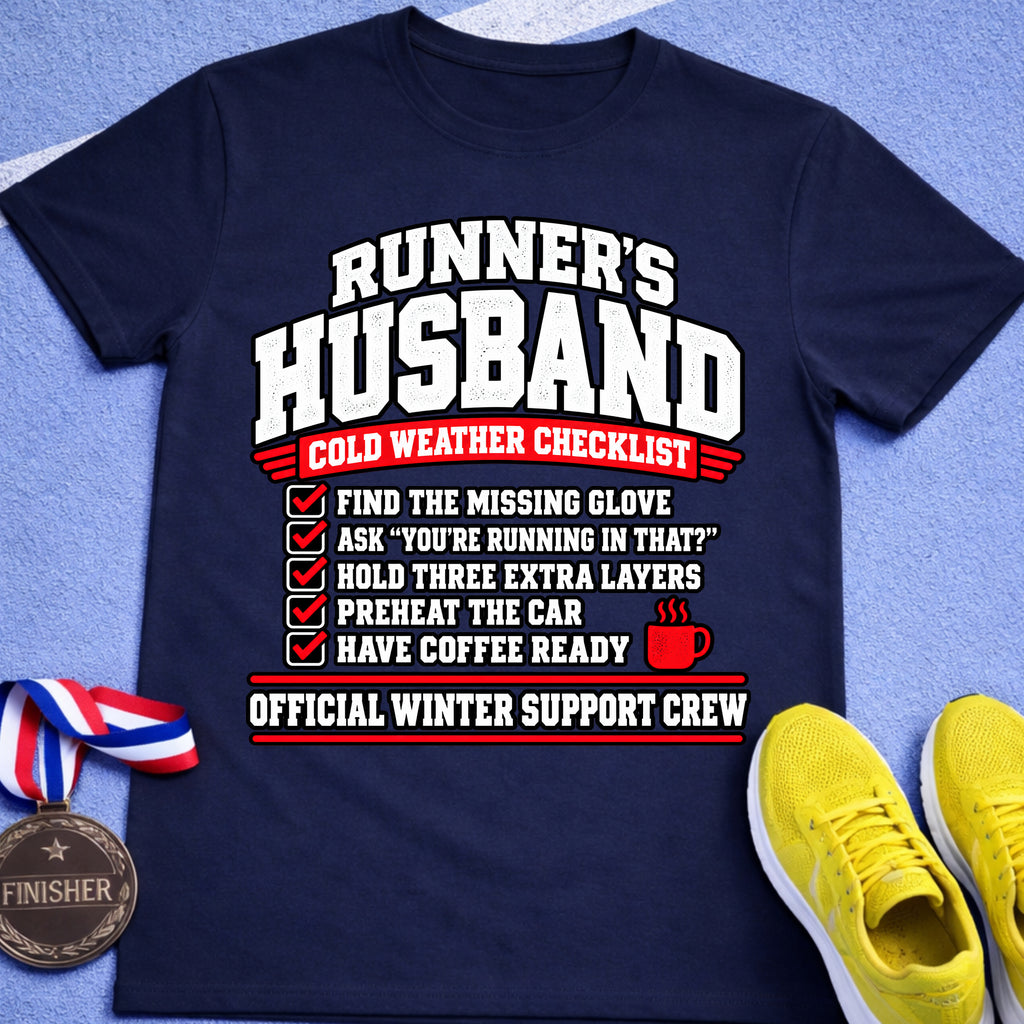 Runner's Husband Cold Weather Checklist T-Shirt